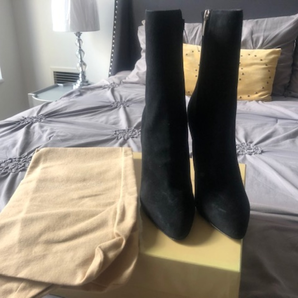 Sergio Rossi Black Suede Booties - Size 37.5